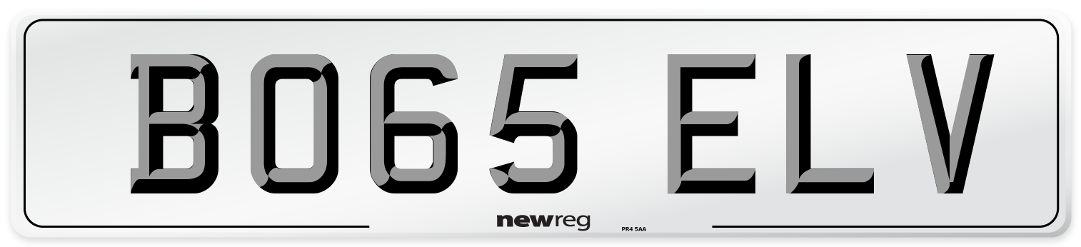 BO65 ELV Number Plate from New Reg